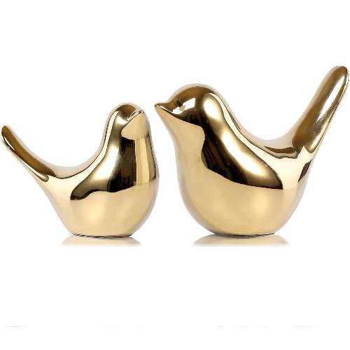 Small Birds Statues Gold